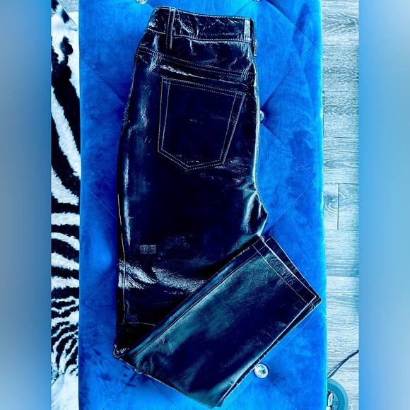 Ksubi black patent leather pants. 100% lamb leather. Size 28.